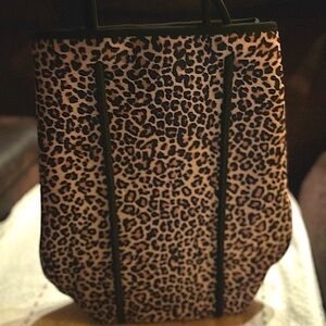 Leopard Print Brown Tote Bag